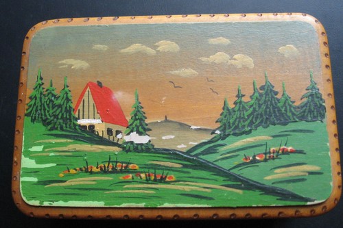 Bemalte holzschatulle - bemalte,
