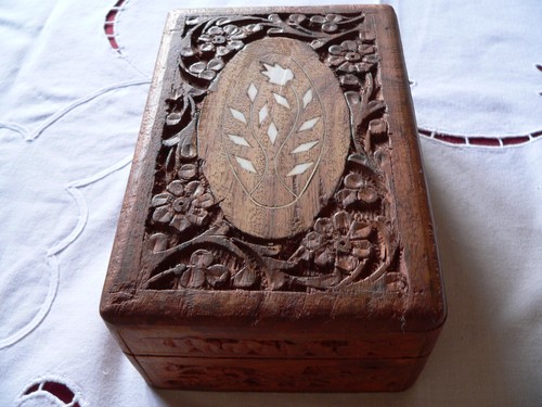 Kleine vintage holzschatulle - kleine,