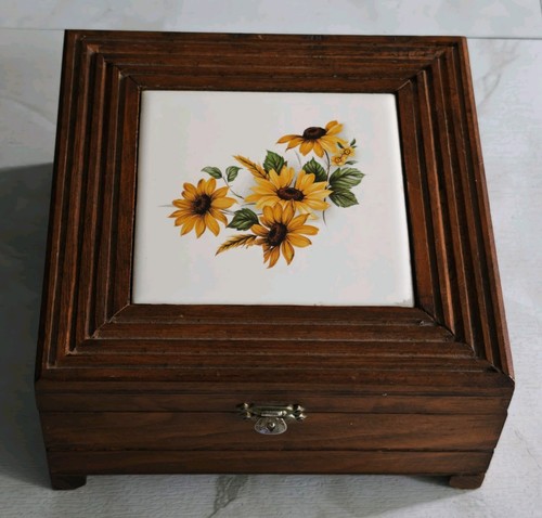 Vintage holzdose mit deckel - mit,